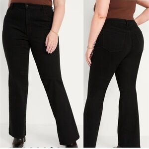 OLD NAVY JEANS WOMEN’S SIZE 18 FLARE EXTRA HIGH RISE BLACK DENIM